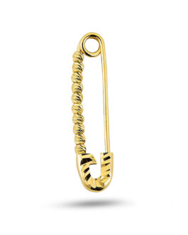 Safety Pin Gold Earring With B...
