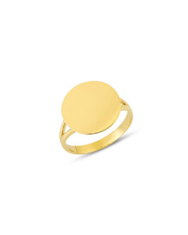 Engravable Plate Gold Ring | L...